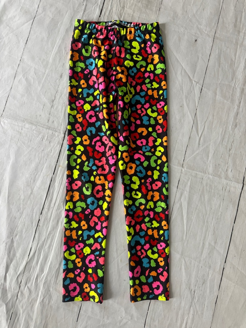 Goldsheep Neon Rainbow Leopard Print Leggings medium